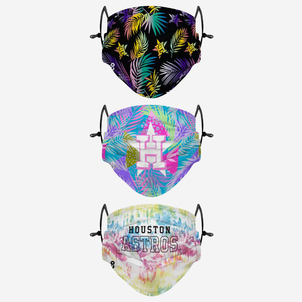 Houston Astros Neon Floral 3 Pack Face Cover FOCO - FOCO.com