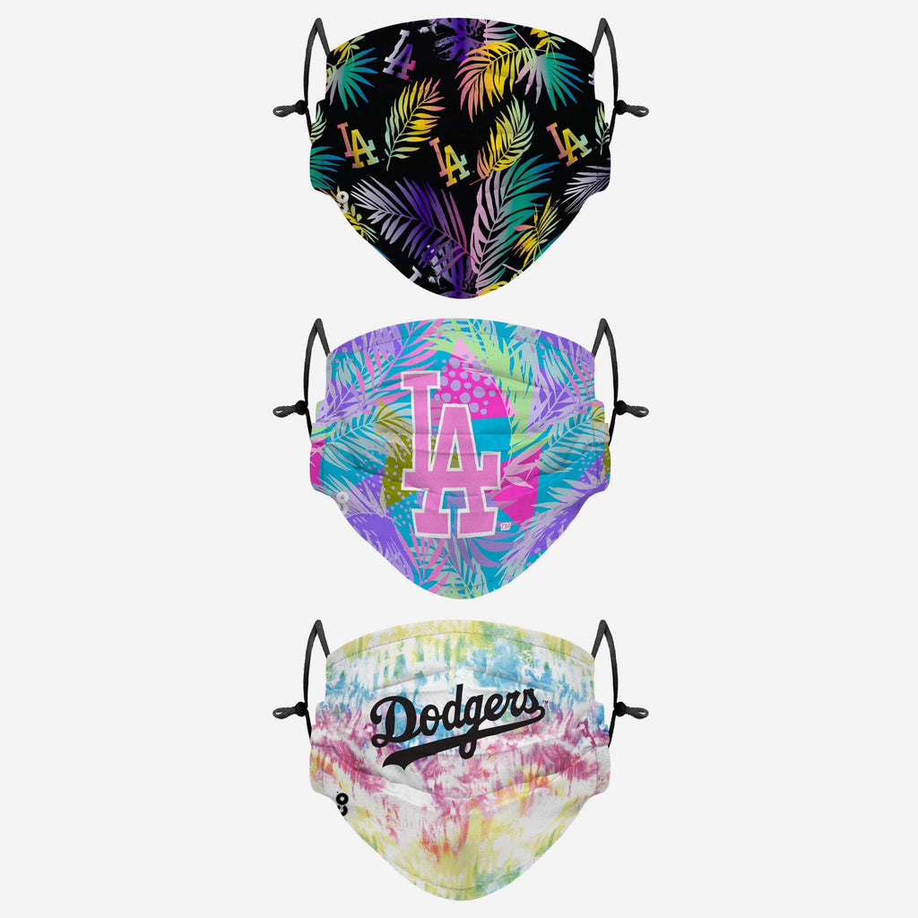 Los Angeles Dodgers Neon Floral 3 Pack Face Cover FOCO - FOCO.com