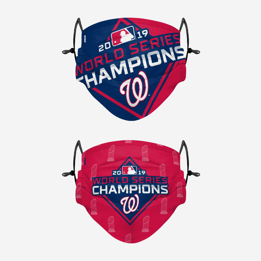 Washington Nationals Thematic Champions Adjustable 2 Pack Face Cover FOCO - FOCO.com