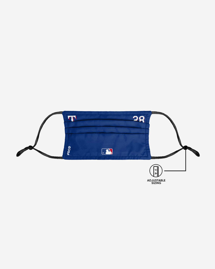 Corey Kluber Texas Rangers On-Field Gameday Adjustable Face Cover FOCO - FOCO.com