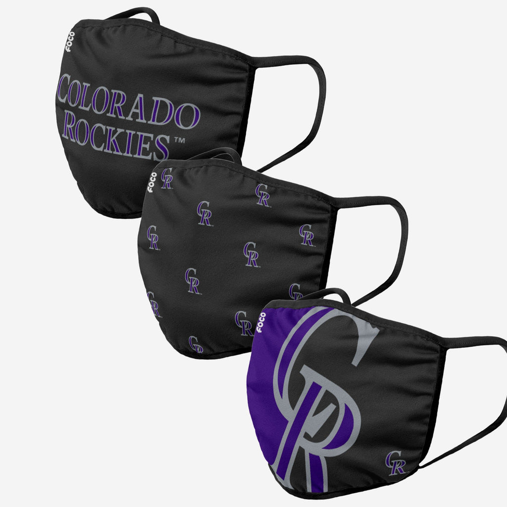 Colorado Rockies 3 Pack Face Cover FOCO Adult - FOCO.com