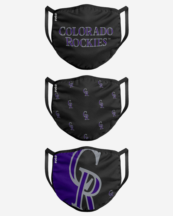 Colorado Rockies 3 Pack Face Cover FOCO - FOCO.com