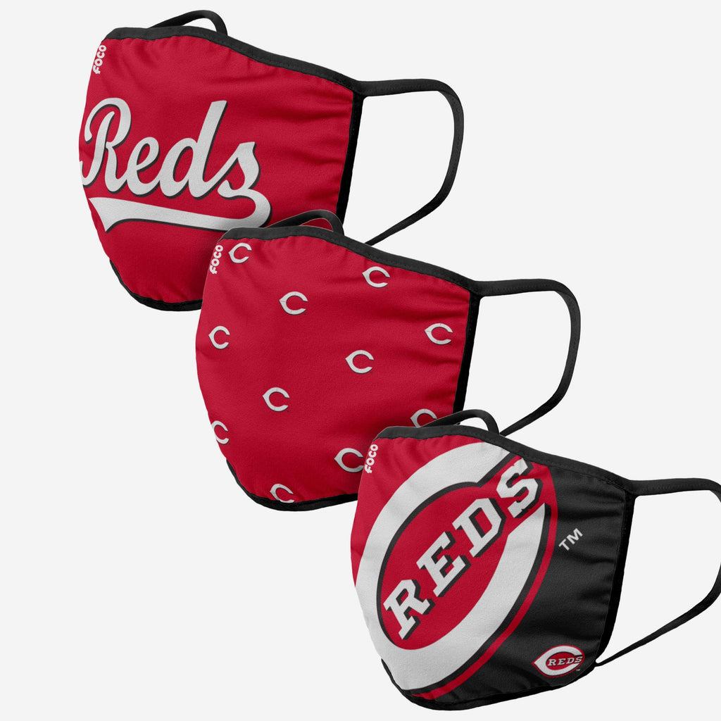 Cincinnati Reds 3 Pack Face Cover FOCO Adult - FOCO.com