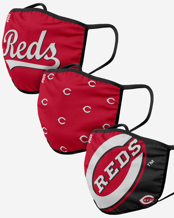 Cincinnati Reds 3 Pack Face Cover FOCO Adult - FOCO.com