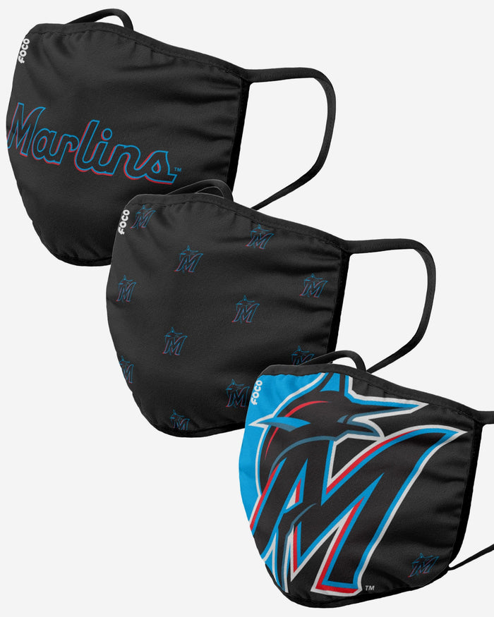 Miami Marlins 3 Pack Face Cover FOCO Adult - FOCO.com