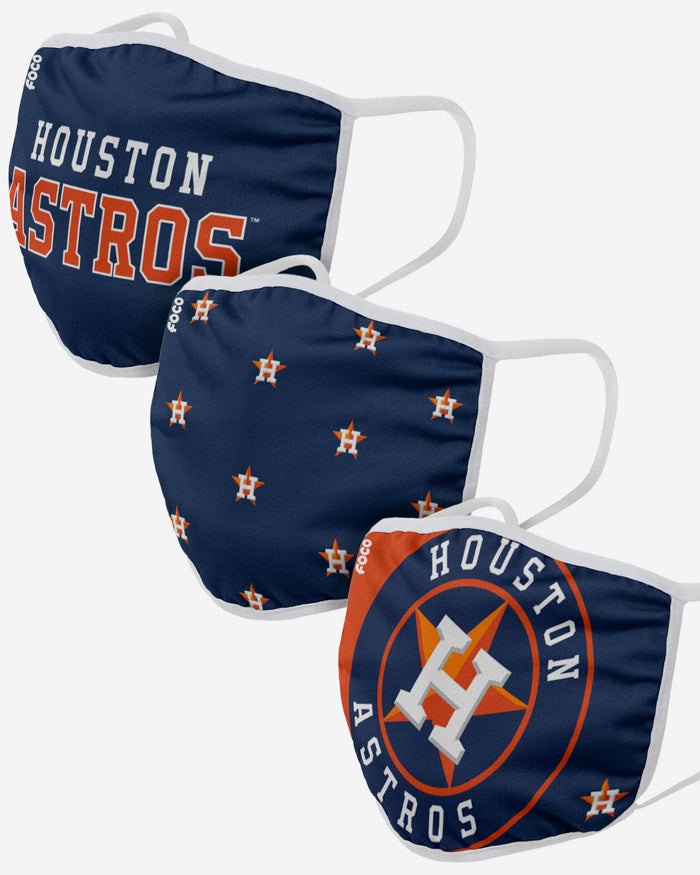 Houston Astros 3 Pack Face Cover FOCO Adult - FOCO.com