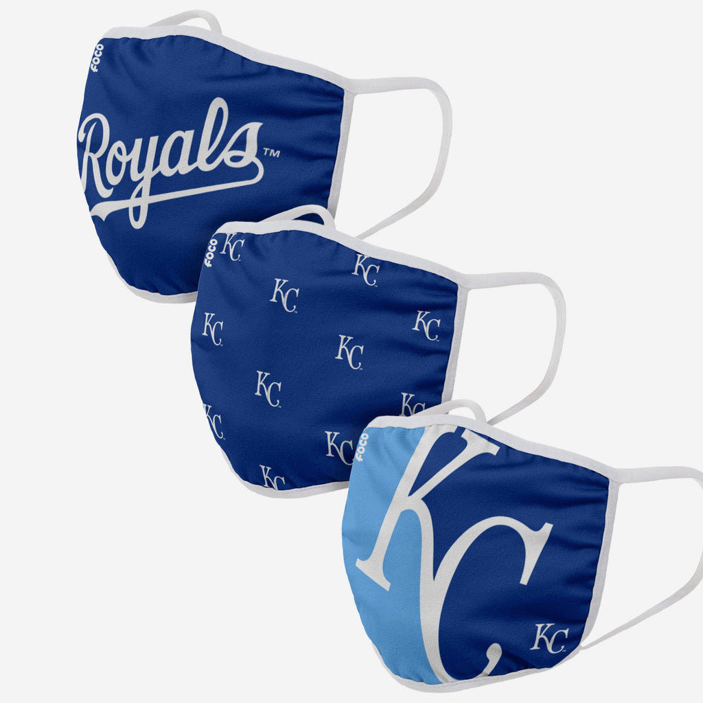 Kansas City Royals 3 Pack Face Cover FOCO Adult - FOCO.com