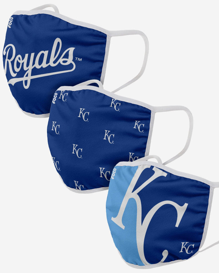 Kansas City Royals 3 Pack Face Cover FOCO Adult - FOCO.com