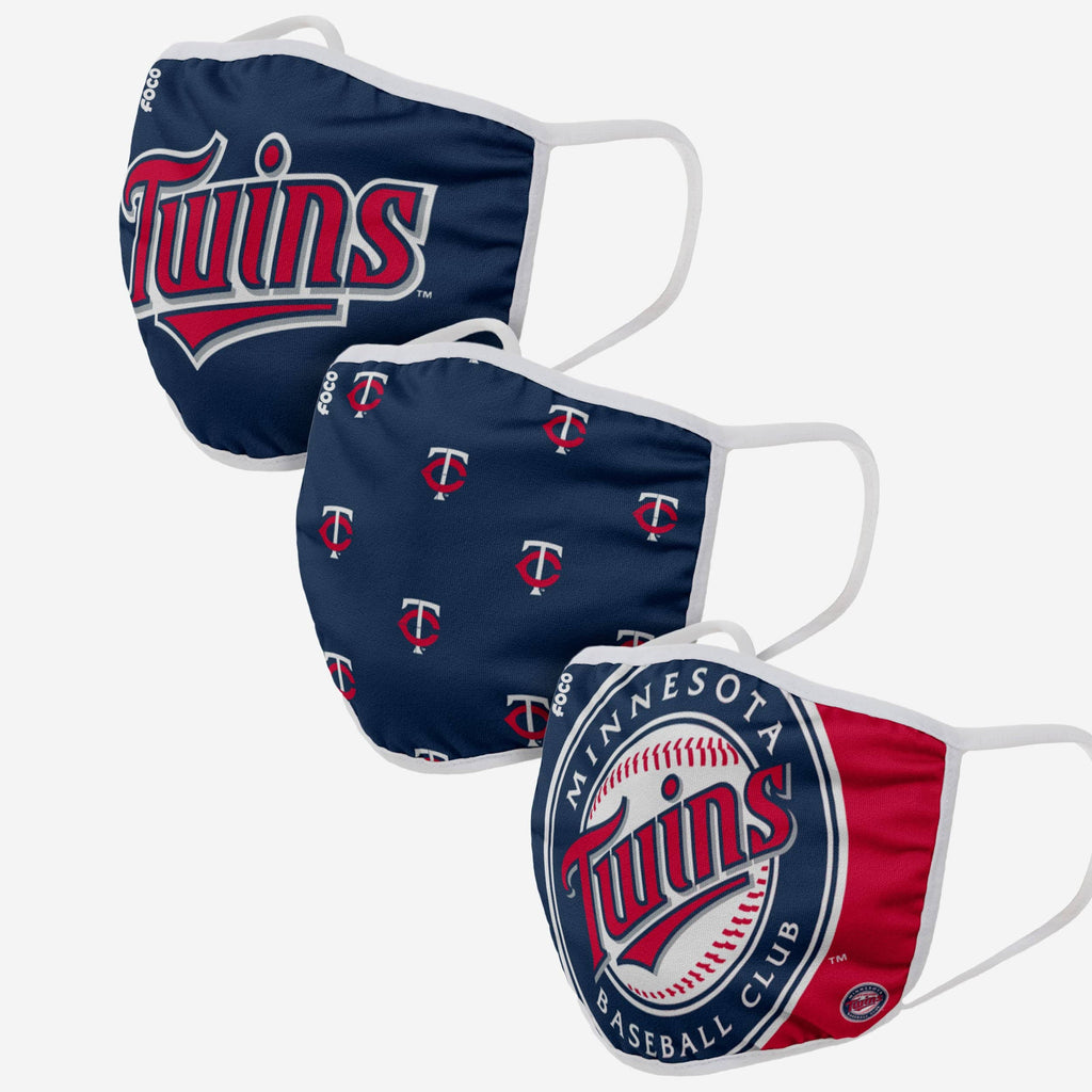 Minnesota Twins 3 Pack Face Cover FOCO Adult - FOCO.com