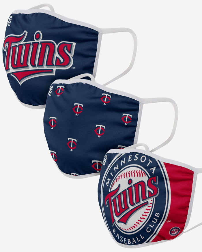 Minnesota Twins 3 Pack Face Cover FOCO Adult - FOCO.com