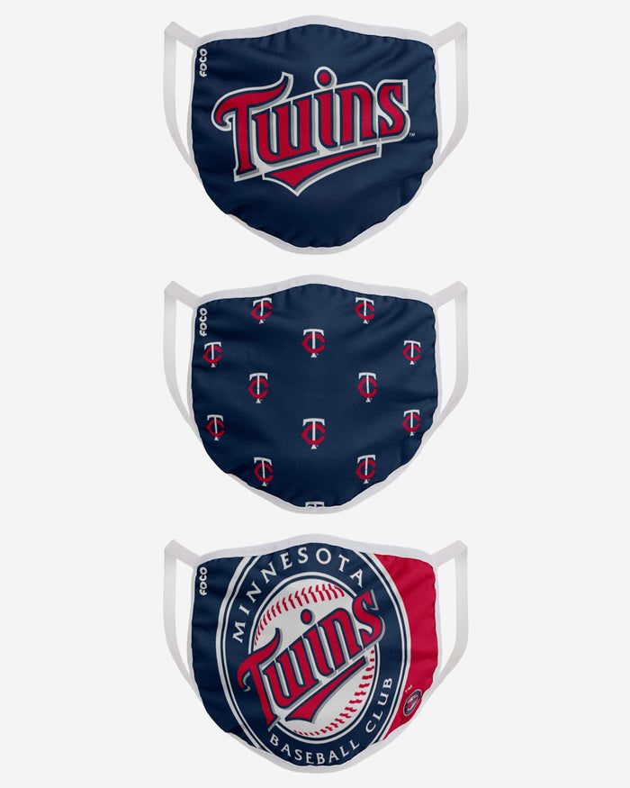 Minnesota Twins 3 Pack Face Cover FOCO - FOCO.com