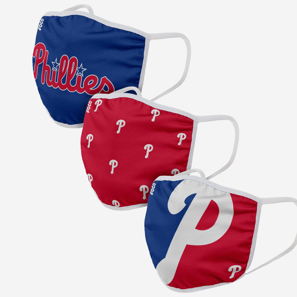 Philadelphia Phillies 3 Pack Face Cover FOCO Adult - FOCO.com