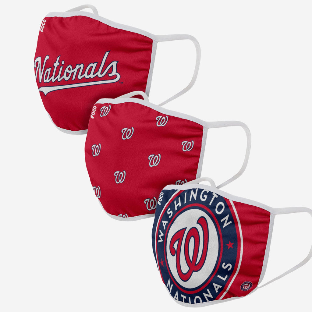 Washington Nationals 3 Pack Face Cover FOCO Adult - FOCO.com