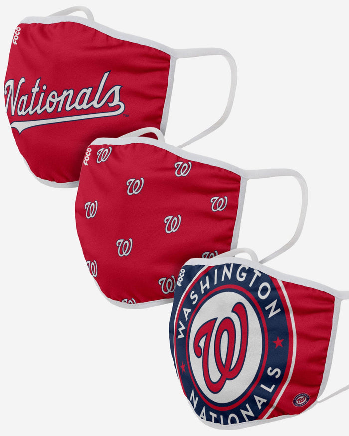 Washington Nationals 3 Pack Face Cover FOCO Adult - FOCO.com