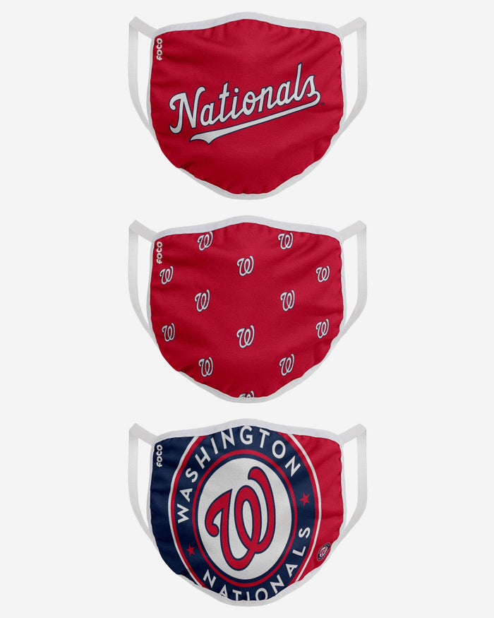 Washington Nationals 3 Pack Face Cover FOCO - FOCO.com