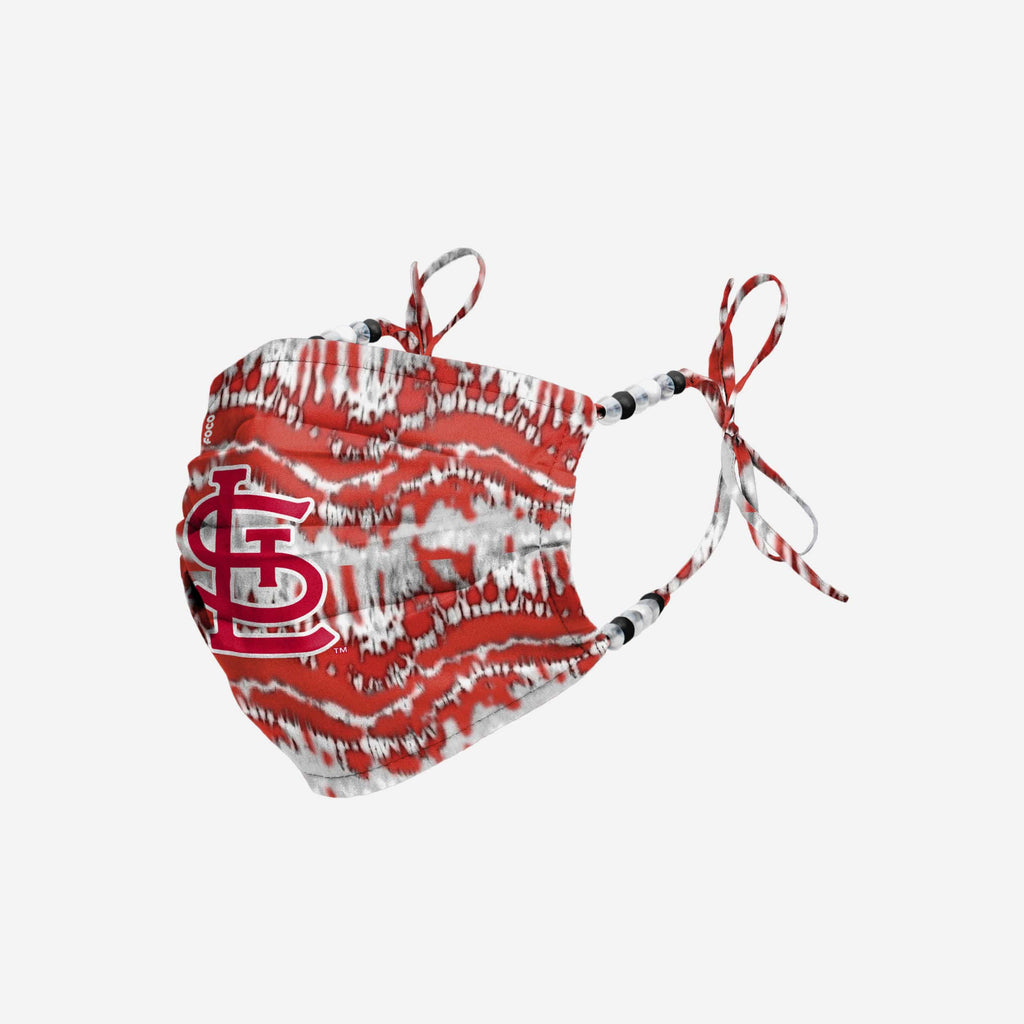 St Louis Cardinals Tie-Dye Beaded Tie-Back Face Cover FOCO - FOCO.com