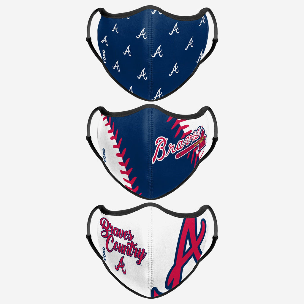 Atlanta Braves Thematic Sport 3 Pack Face Cover FOCO - FOCO.com