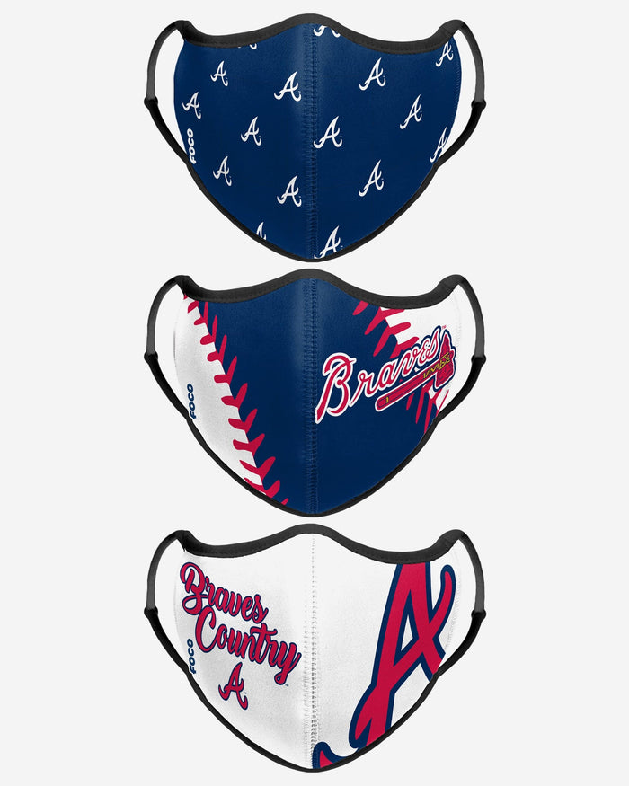 Atlanta Braves Thematic Sport 3 Pack Face Cover FOCO - FOCO.com