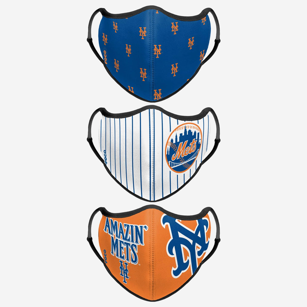 New York Mets Thematic Sport 3 Pack Face Cover FOCO - FOCO.com