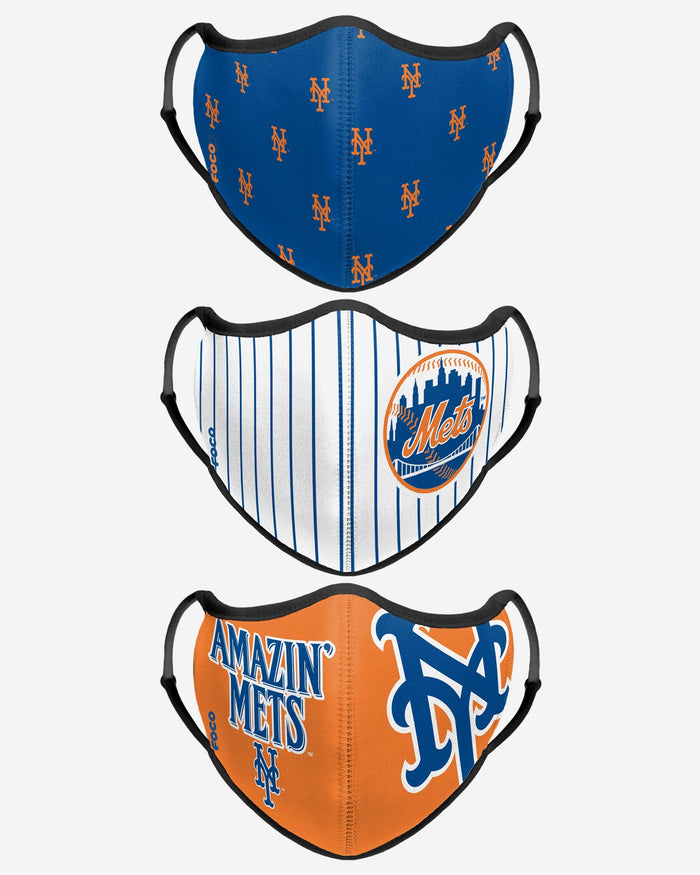 New York Mets Thematic Sport 3 Pack Face Cover FOCO - FOCO.com