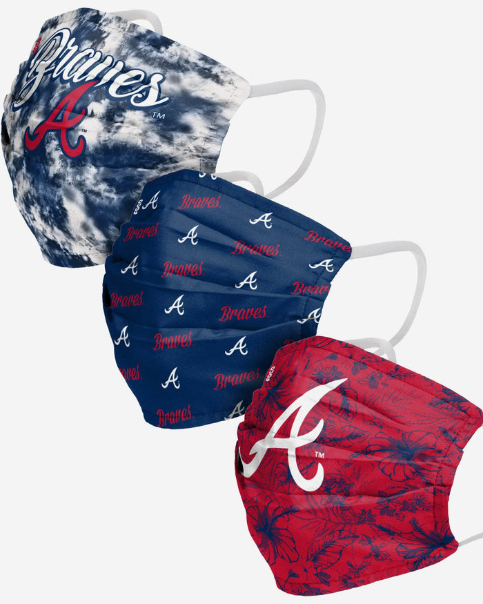 Atlanta Braves Womens Matchday 3 Pack Face Cover FOCO - FOCO.com