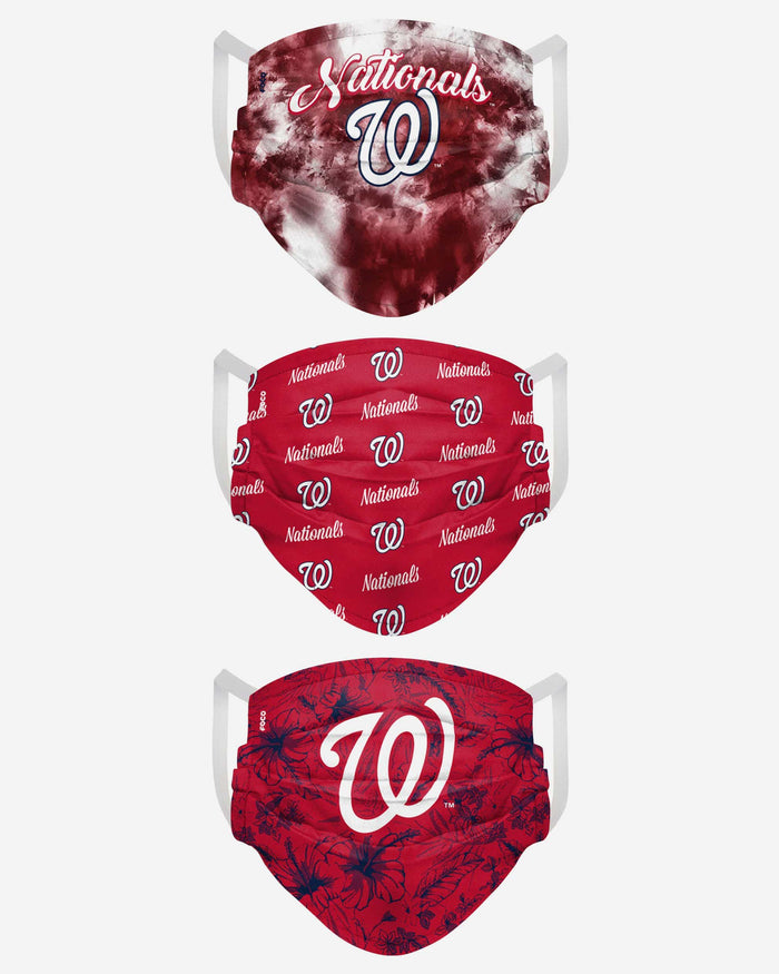 Washington Nationals Womens Matchday 3 Pack Face Cover FOCO - FOCO.com