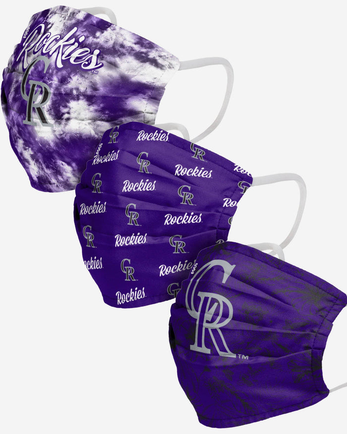 Colorado Rockies Womens Matchday 3 Pack Face Cover FOCO - FOCO.com