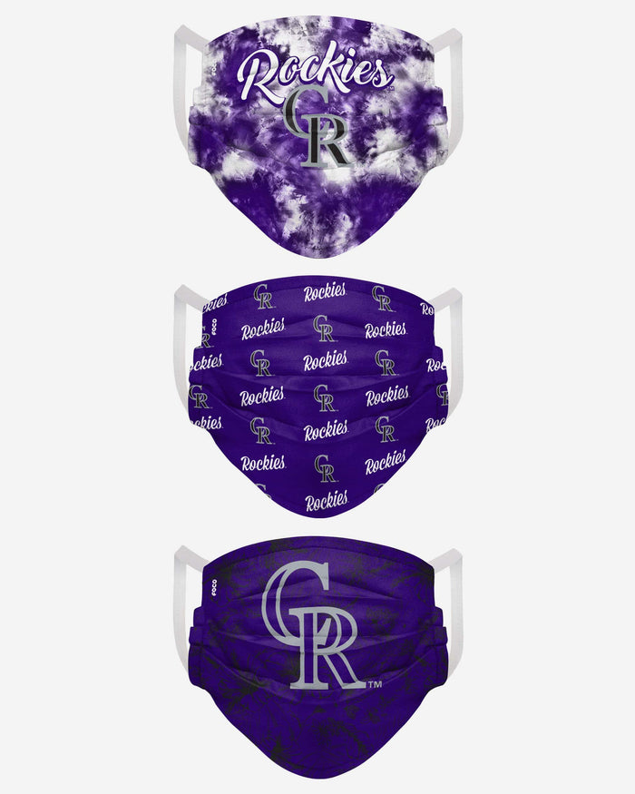 Colorado Rockies Womens Matchday 3 Pack Face Cover FOCO - FOCO.com