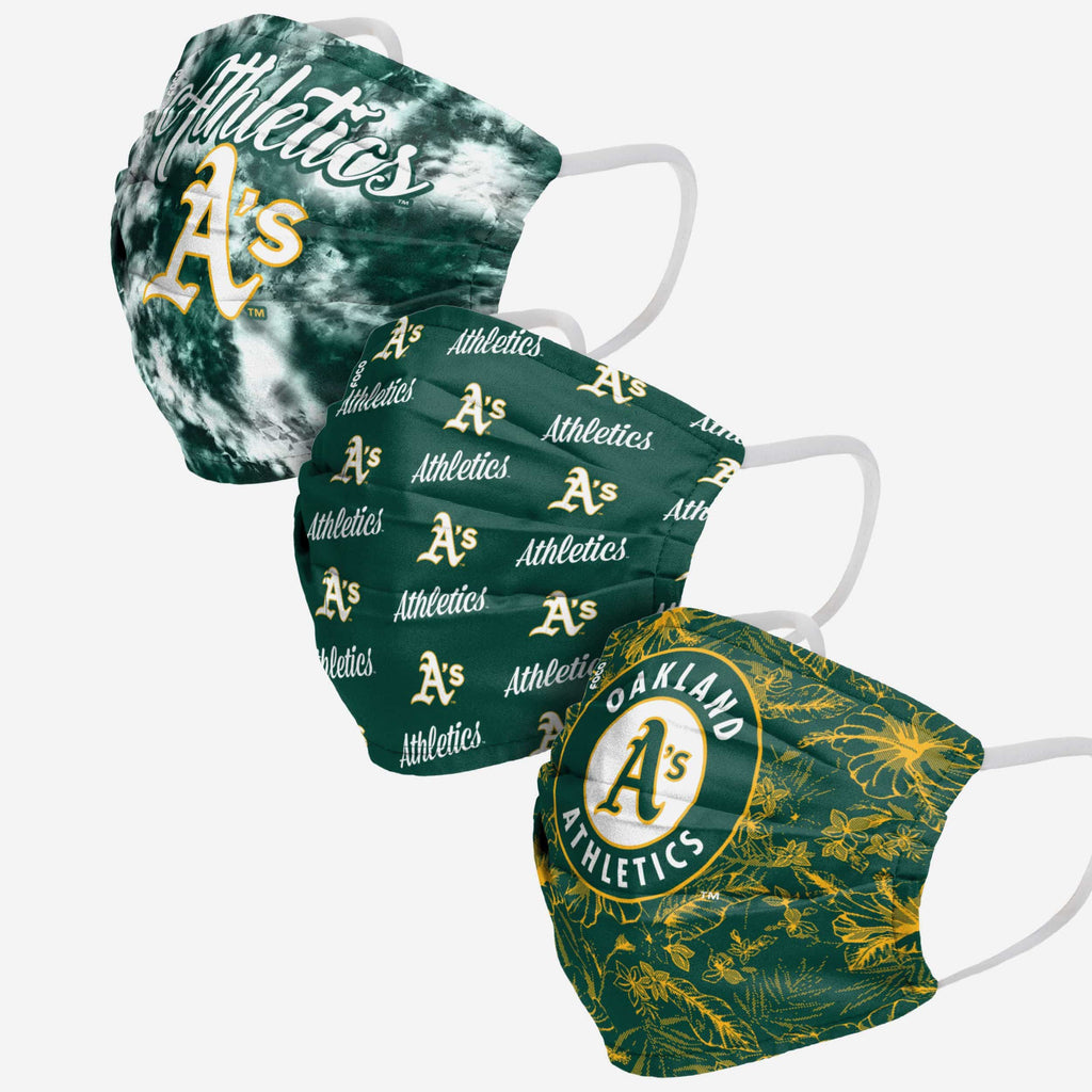 Oakland Athletics Womens Matchday 3 Pack Face Cover FOCO - FOCO.com