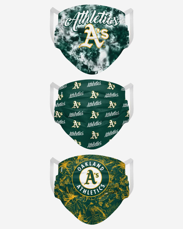 Oakland Athletics Womens Matchday 3 Pack Face Cover FOCO - FOCO.com