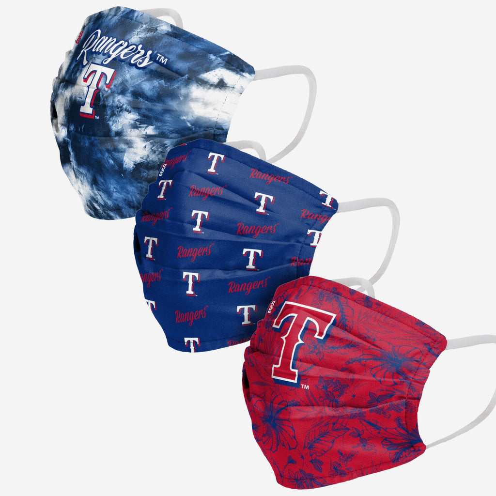 Texas Rangers Womens Matchday 3 Pack Face Cover FOCO - FOCO.com