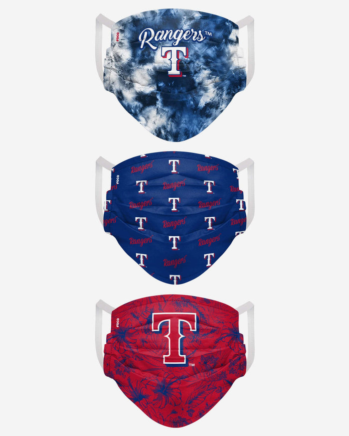 Texas Rangers Womens Matchday 3 Pack Face Cover FOCO - FOCO.com