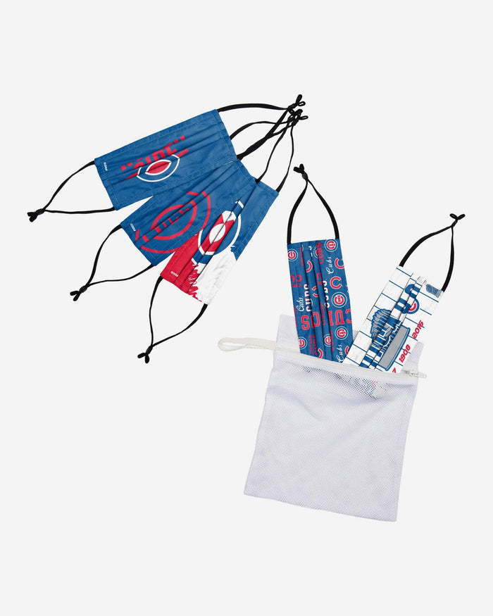 Chicago Cubs Youth Rising Stars Adjustable 5 Pack Face Cover FOCO - FOCO.com