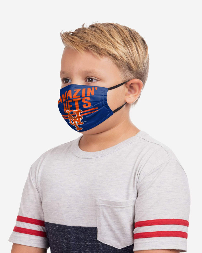 New York Mets Youth Rising Stars Adjustable 5 Pack Face Cover FOCO - FOCO.com