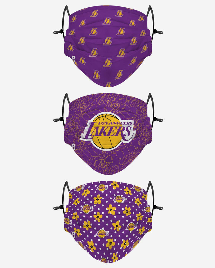 Los Angeles Lakers Gameday Gardener 3 Pack Face Cover FOCO - FOCO.com