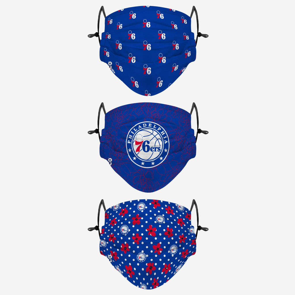 Philadelphia 76ers Gameday Gardener 3 Pack Face Cover FOCO - FOCO.com