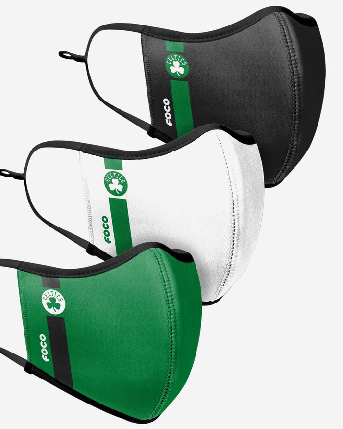 Boston Celtics Sport 3 Pack Face Cover FOCO - FOCO.com