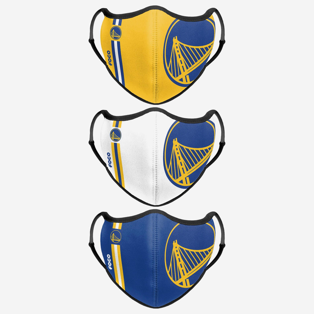 Golden State Warriors Sport 3 Pack Face Cover FOCO - FOCO.com