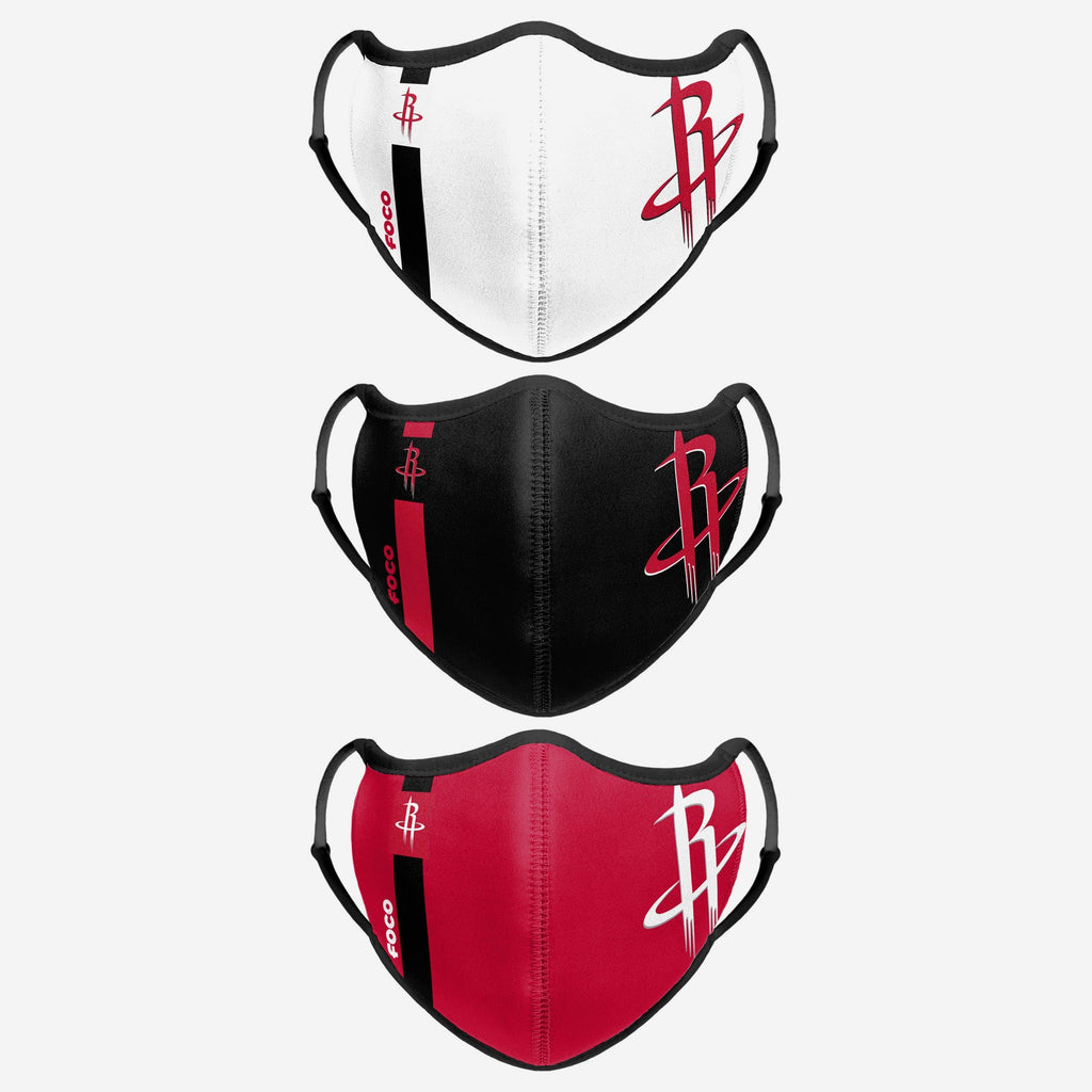 Houston Rockets Sport 3 Pack Face Cover FOCO - FOCO.com