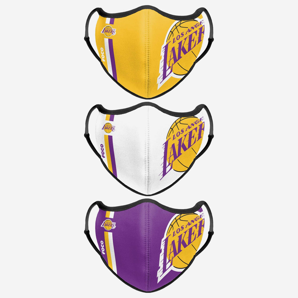 Los Angeles Lakers Sport 3 Pack Face Cover FOCO - FOCO.com