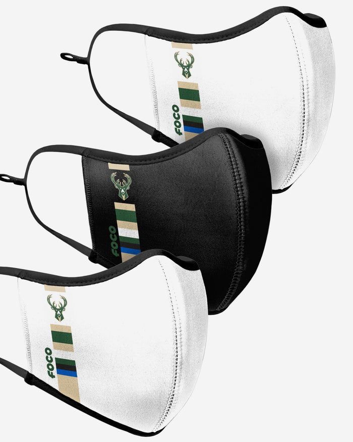 Milwaukee Bucks Sport 3 Pack Face Cover FOCO - FOCO.com