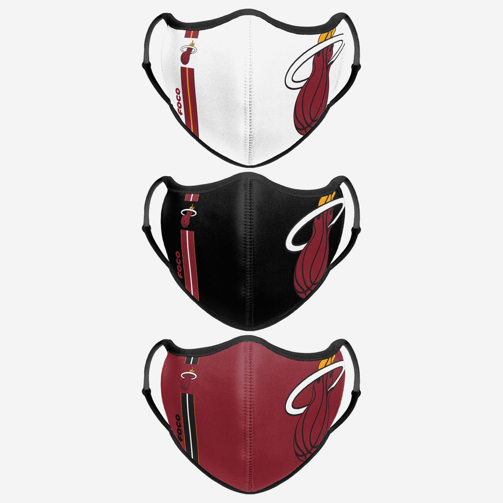 Miami Heat Sport 3 Pack Face Cover FOCO - FOCO.com