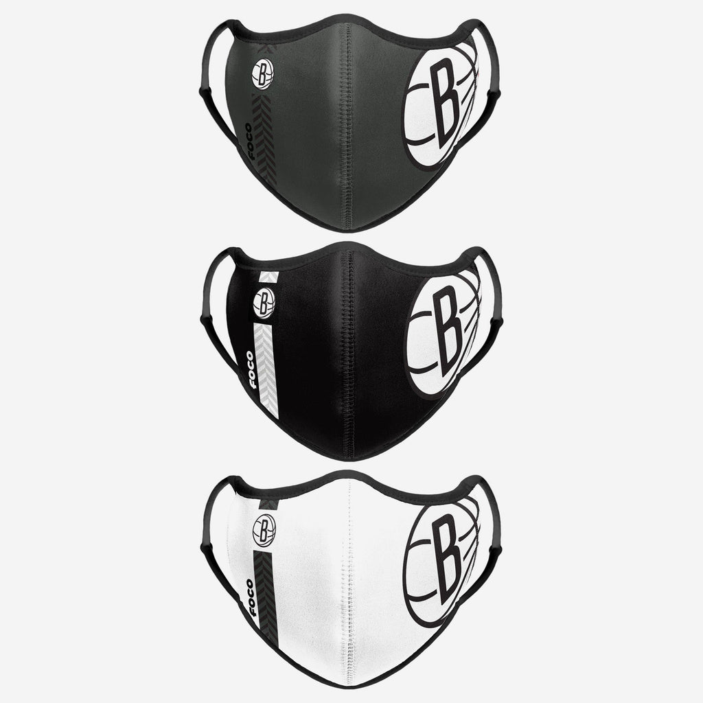 Brooklyn Nets Sport 3 Pack Face Cover FOCO - FOCO.com