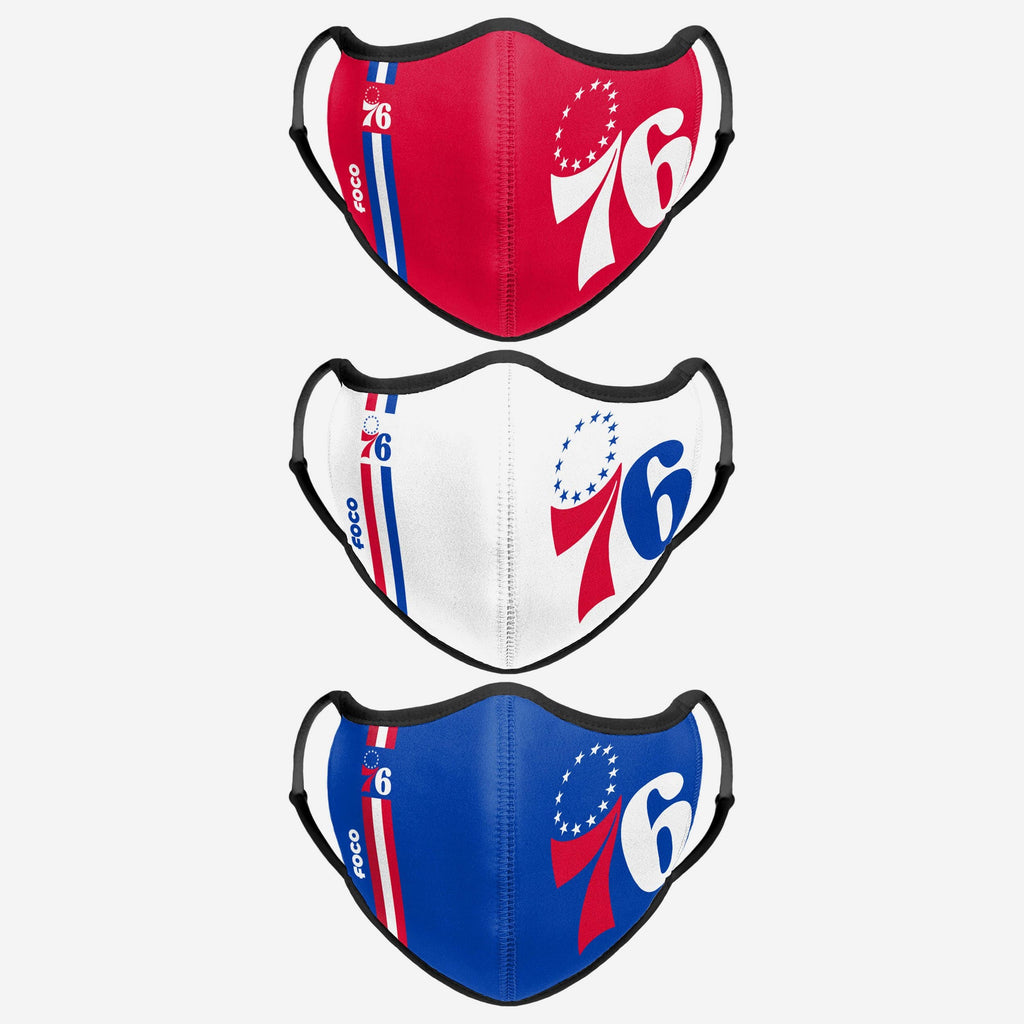 Philadelphia 76ers Sport 3 Pack Face Cover FOCO - FOCO.com