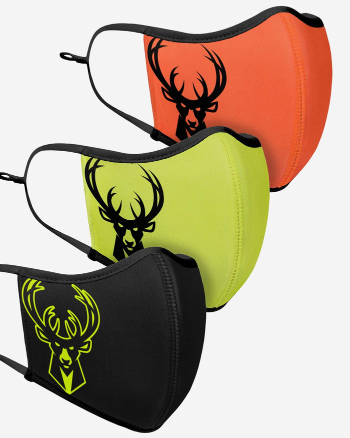 Milwaukee Bucks Highlights Sport 3 Pack Face Cover FOCO - FOCO.com