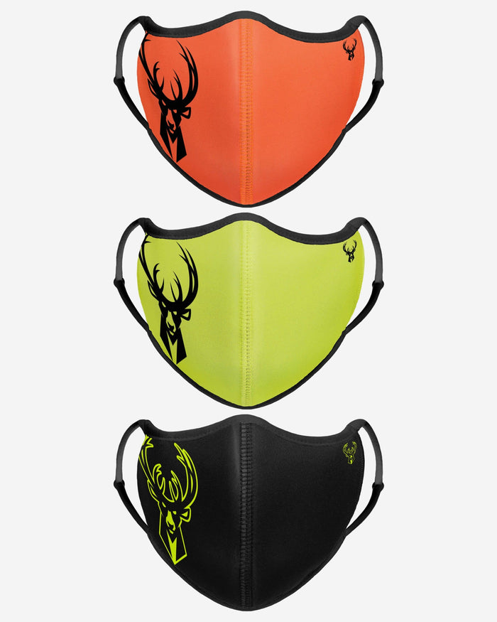 Milwaukee Bucks Highlights Sport 3 Pack Face Cover FOCO - FOCO.com