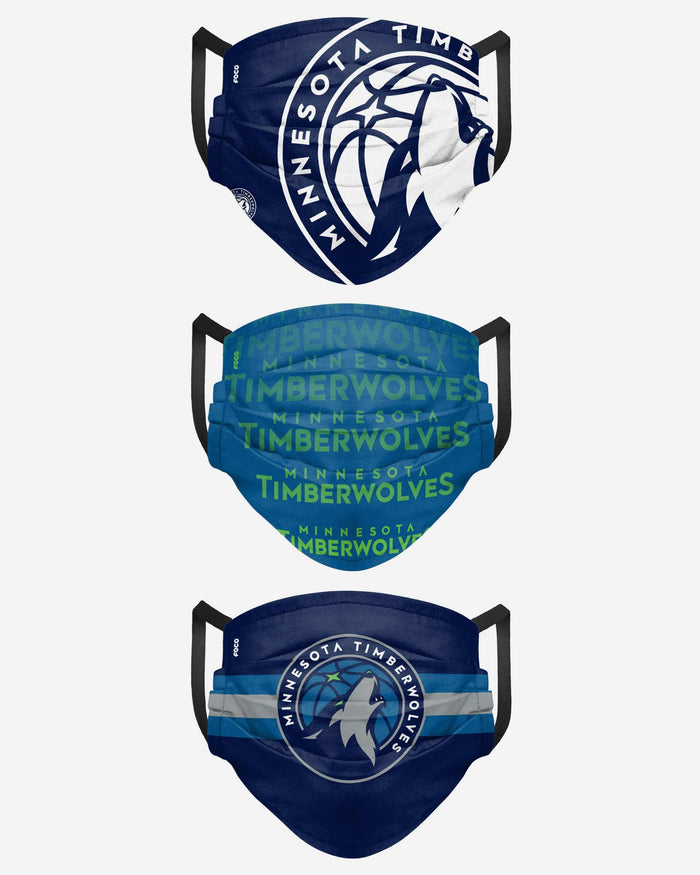 Minnesota Timberwolves Matchday 3 Pack Face Cover FOCO - FOCO.com