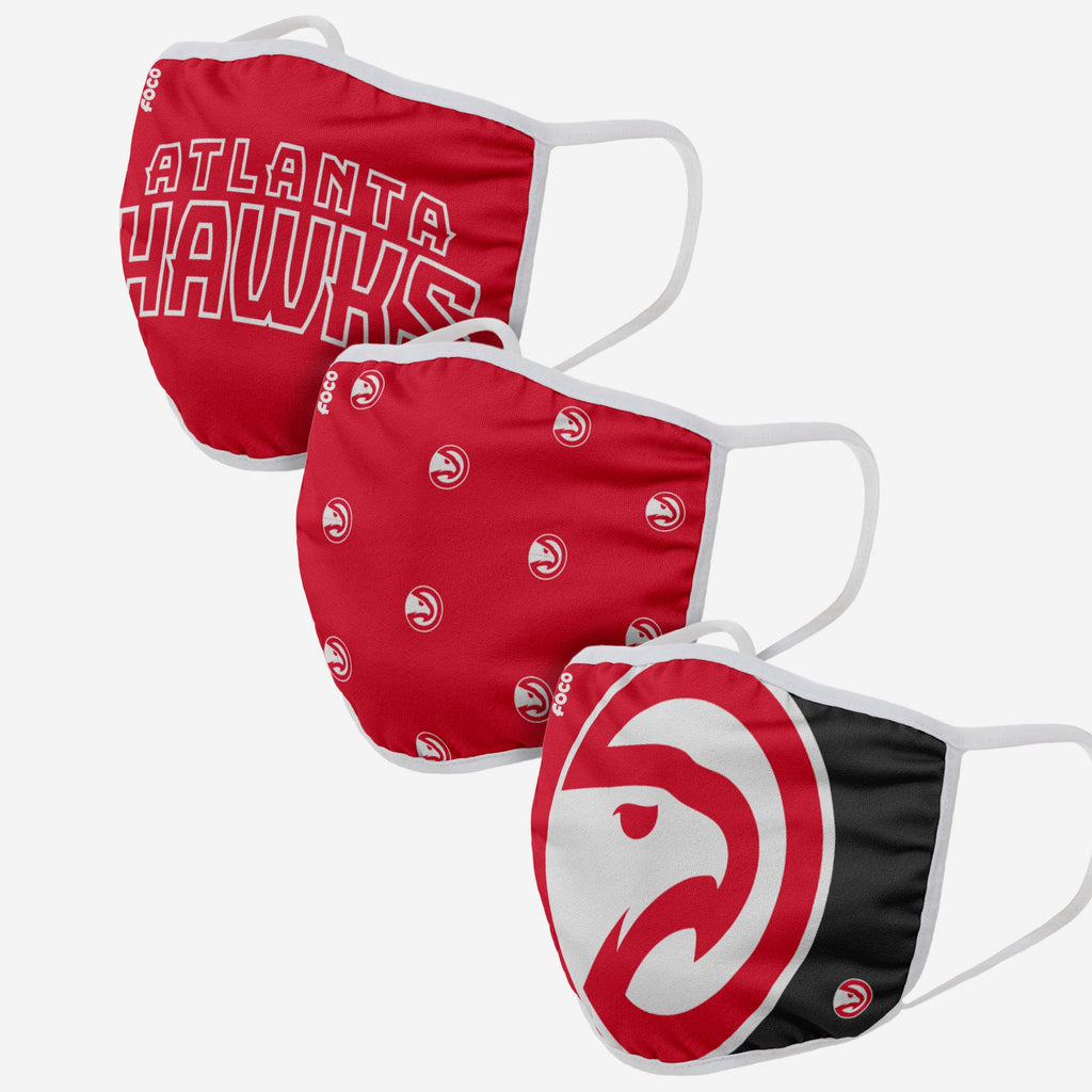 Atlanta Hawks 3 Pack Face Cover FOCO Adult - FOCO.com