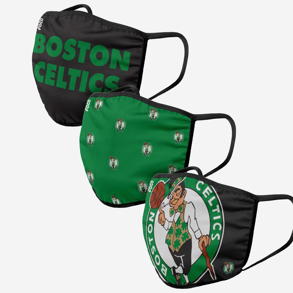 Boston Celtics 3 Pack Face Cover FOCO Adult - FOCO.com