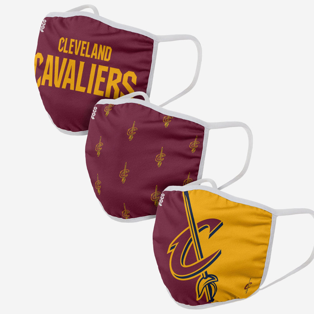 Cleveland Cavaliers 3 Pack Face Cover FOCO Adult - FOCO.com